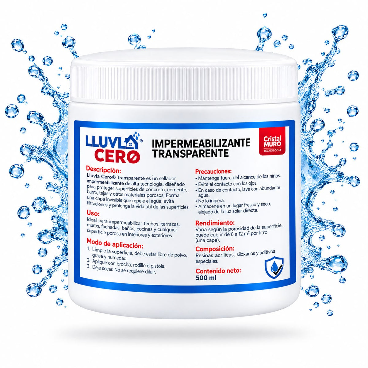 Lluvia Cero Impermeabilizante Transparente • 500 ml