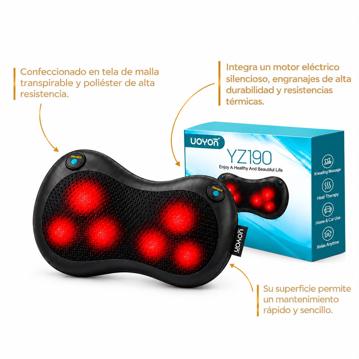 Cojín Masajeador Portátil • Shiatsu YZ169 YoYox